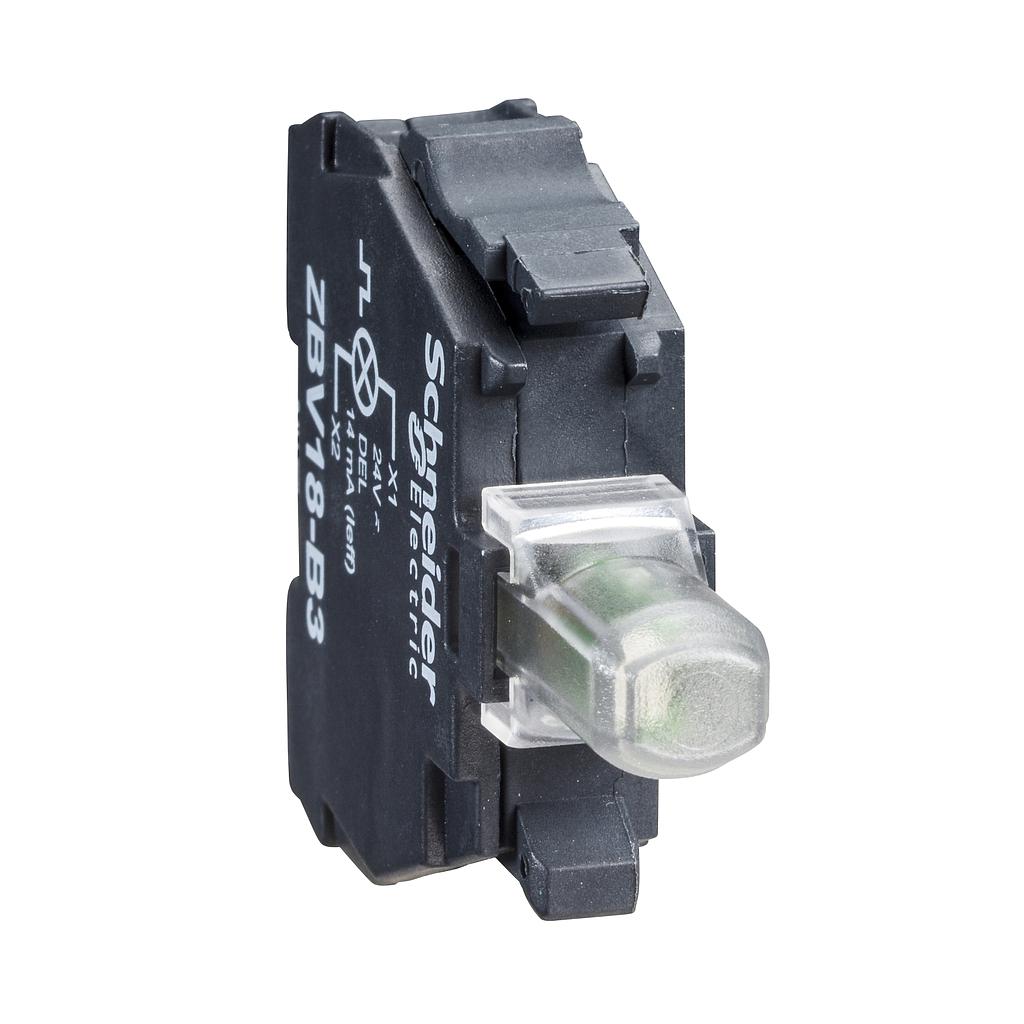 Automation: Schneider Pushbuttons Light block for head Ø22 integral LED 24V screw clamp terminals