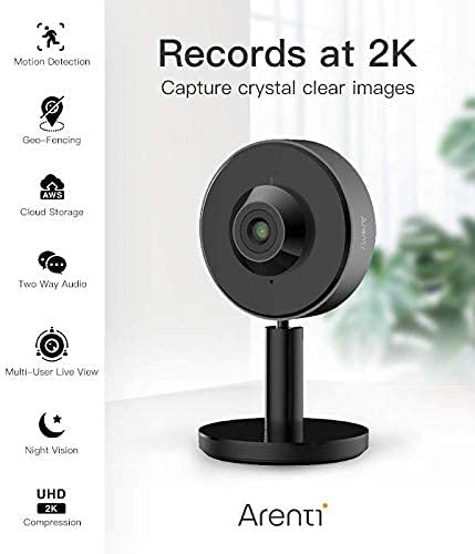 Smart Home Camera: Arenti INDOOR1, Mini Camera, 2K resolution, Indoor, Wi-Fi, Mic & Speaker, Nightvision 10m, Motion Detect