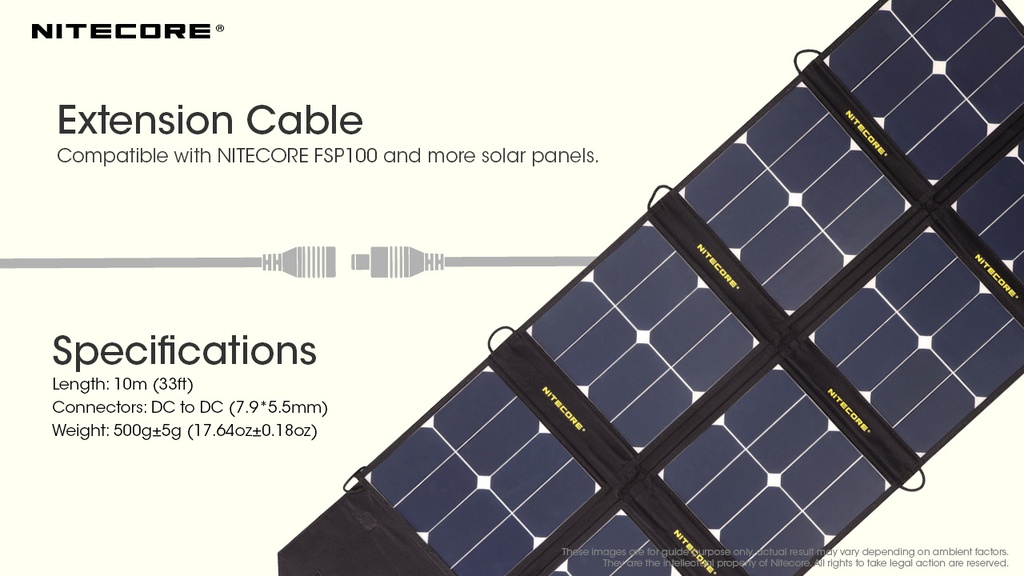 Flashlight ACC: Nitecore 10m Extension Cable for Solar Panels