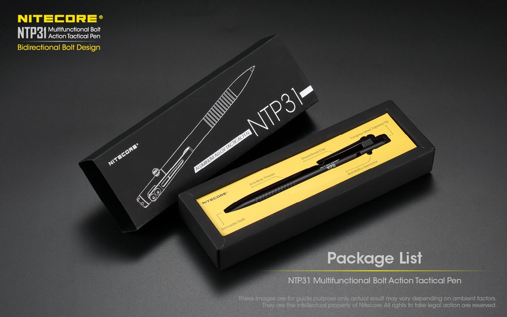 Flashlight ACC: Nitecore NTP31, Tactical Pen