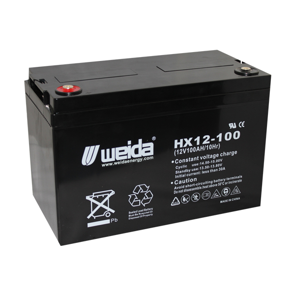Battery: Weida HX12-100 (F M8), 12V/100Ah AGM, L328xW171xH220, 29.5kg