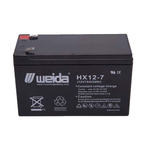 Battery: Weida HX12-7 F2, 12V/7Ah AGM VRLA, L151xW65xH94.2.1kg