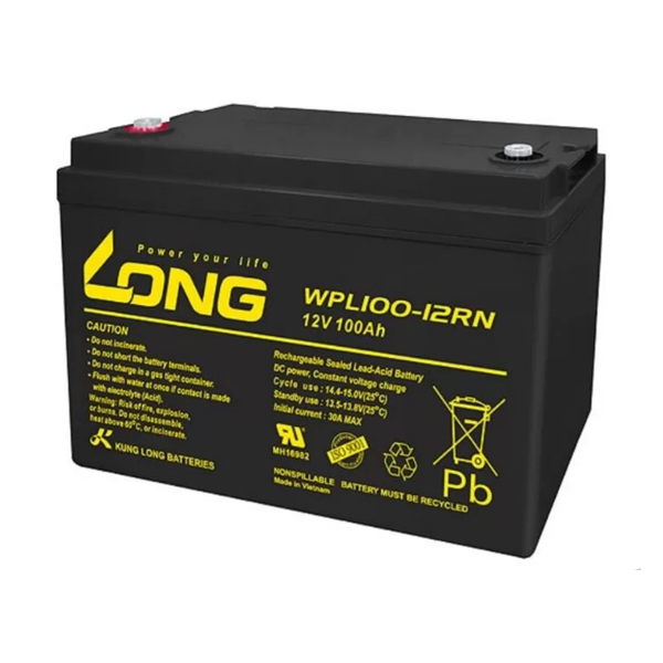 Battery: Long WPL100-12RN F18(M8), 12V/100Ah, L329.5xW172.3xH215, 31.3kg