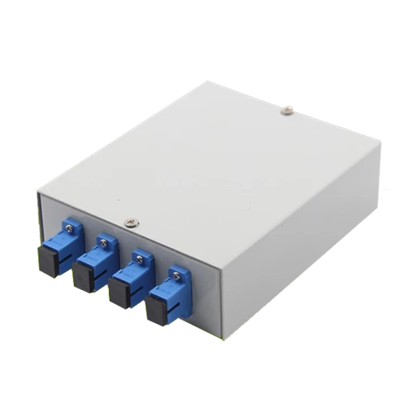 FTTH: SPL Termination box, 4 Ports, SC, Single Mode, Simplex Adapters, Metal