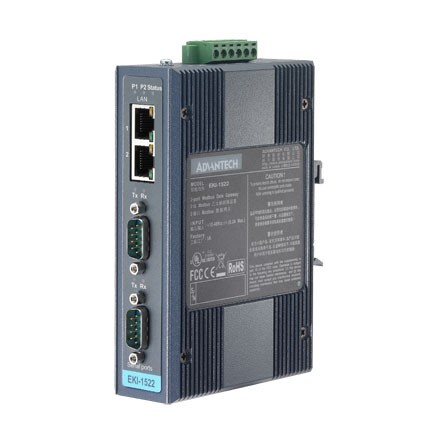 Advantech 2-port RS-232/422/485 Serial Device Server with Redundant Ethernet Ports