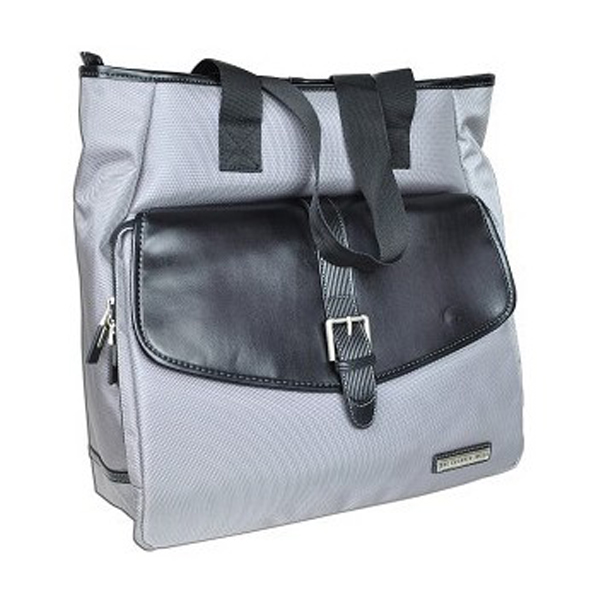 Bag: The Sharper Image TSI-3004 Nylon Notebook Tote Bag - Fits up to 17" (Gray/Black)