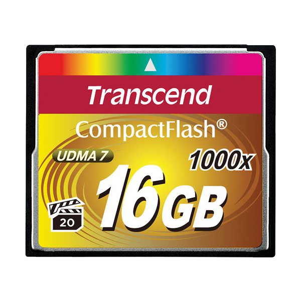 Memory Card: Transcend 16GB, Compact Flash Memory Card 1000x