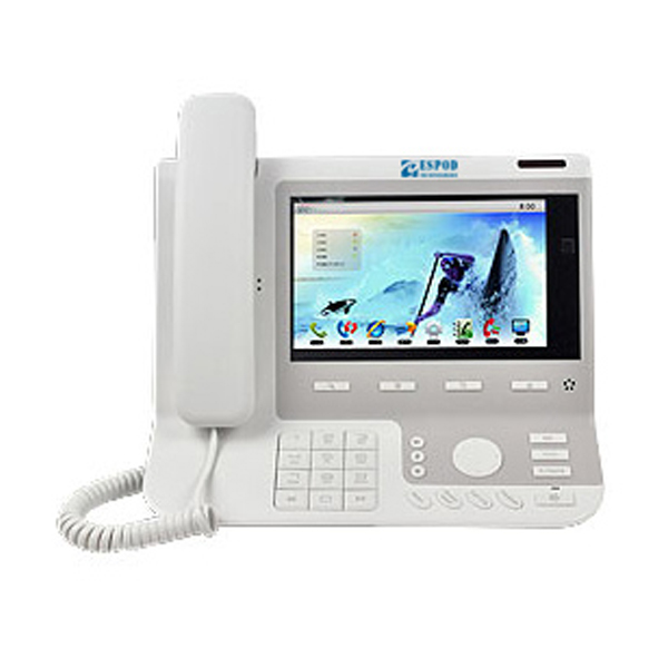 Video IP Phone: Voptech V80, 2MP Camera, 4SIP Lines, 1IAX2, 7in Touch LCD, Android